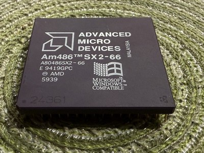 AMD 486 SX2 66 MHz CPU A80486SX2-66 Very Rare Vintage Processor - In Storage