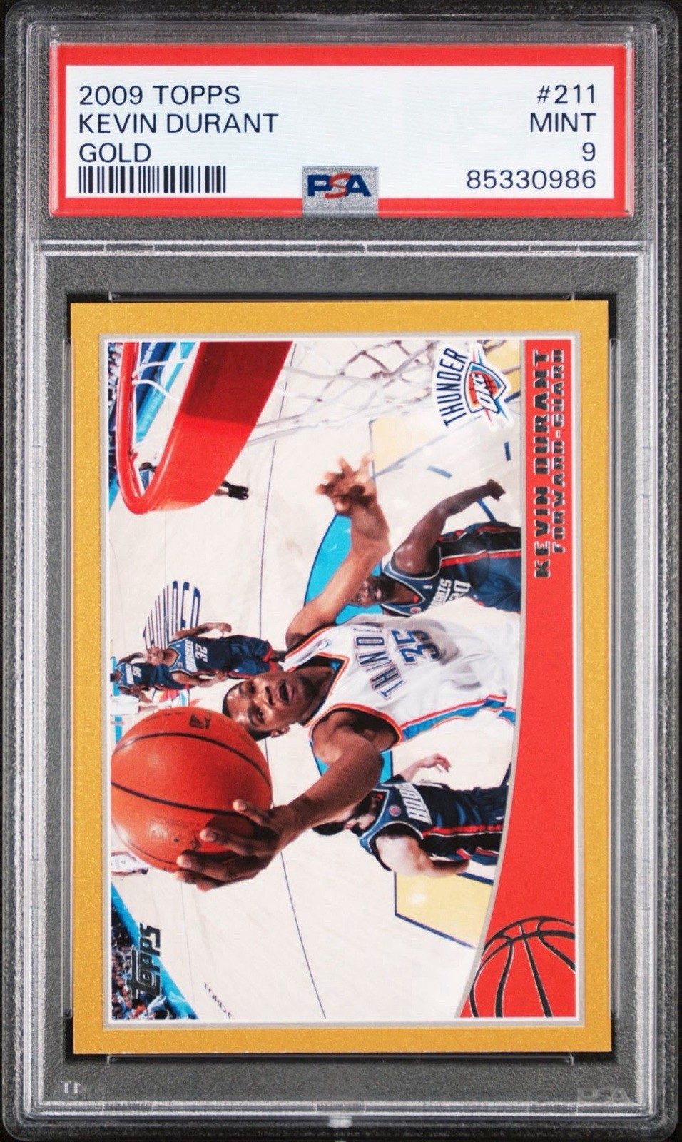 KEVIN DURANT 2009 Topps #211 Gold Foil /2009 PSA 9 MINT - Rockets Stud