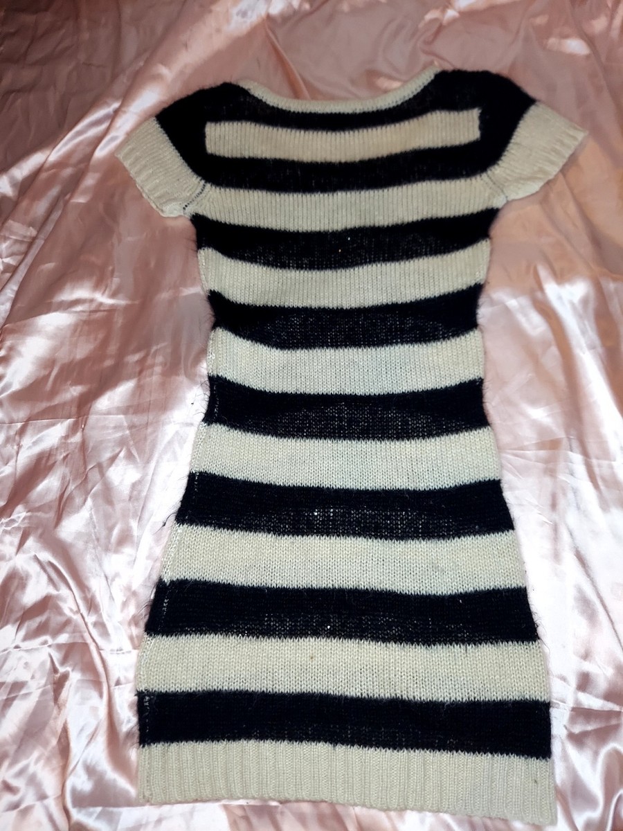 black and cream knit dress Winslet Knit Dress  Black & Cream Midi