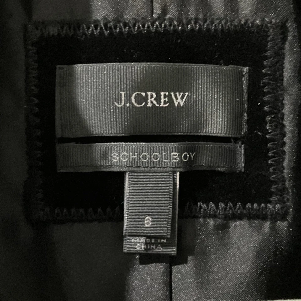 J. Blazer Académico Crew Terciopelo Negro Escolar Carrera Negocios Clásico Vacaciones 6 Foto 4 de 4