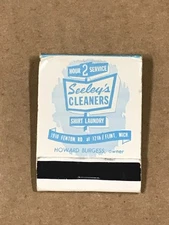 Vintage New/Unstruck Seeley's Cleaners - Flint, Michigan - Matches