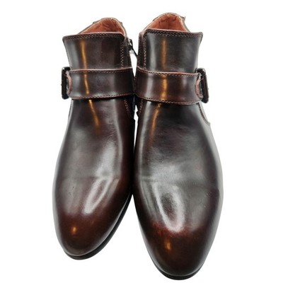 Mooda Boots Mens Size 8.5 Brown Leather Story 106 Ankle Zip  display picture 1