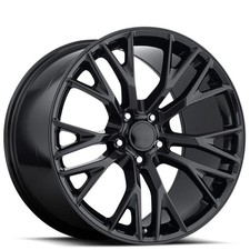19x10r19x12 Staggered Corvette C7 Wheels Fr 22 Z06 Gloss Black Oem A01