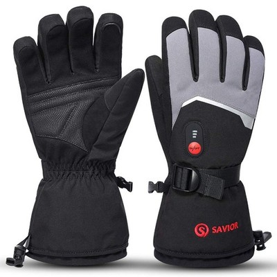 Rechargeable Heated Gloves - 3 Heat Levels, Waterproof, Touchscreen Electric Ski