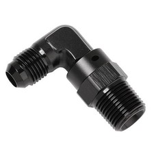 6AN Male Flare to 3/8 NPT Pipe Swivel 90 Degree 6AN to 3/8 NPT, 90 Degree