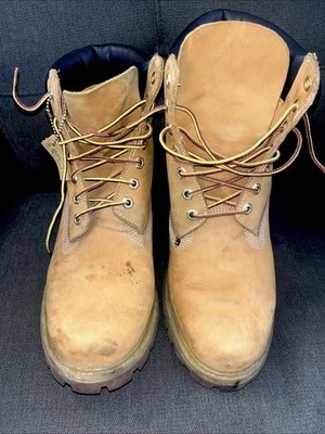 10061 Timberland 6 Inch Premium Boot Wheat Nubuck Mens Size 10.5 CLEAN