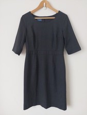 Cadenza By Alexandra Ladies Uk 12 Grey Smart Work Office Lined Dress 3/4 Sleeve