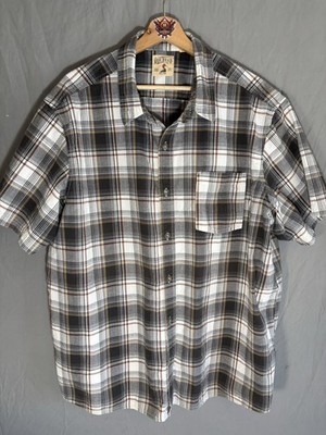 RedHead Plaid Short Sleeve Button Shirt 3XL Ripstop Cotton Outdoor