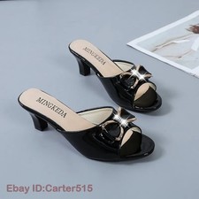Summer Women High Heels Slippers Rhinestone Bowknot Slides Sandals Slides Shoes