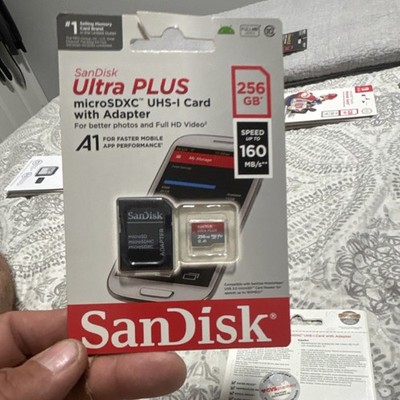 SanDisk Ultra PLUS 256GB microSDXC UHS-I A1 V10 160MB/s Card Adapter