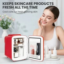 FLUFFY DREAM 4L/6 Can Mini, Portable Cooler & Warmer Small Refrigerator.