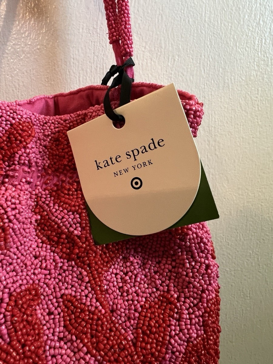 Kate Spade Target Exclusive Beaded Red And Pink Drawstring