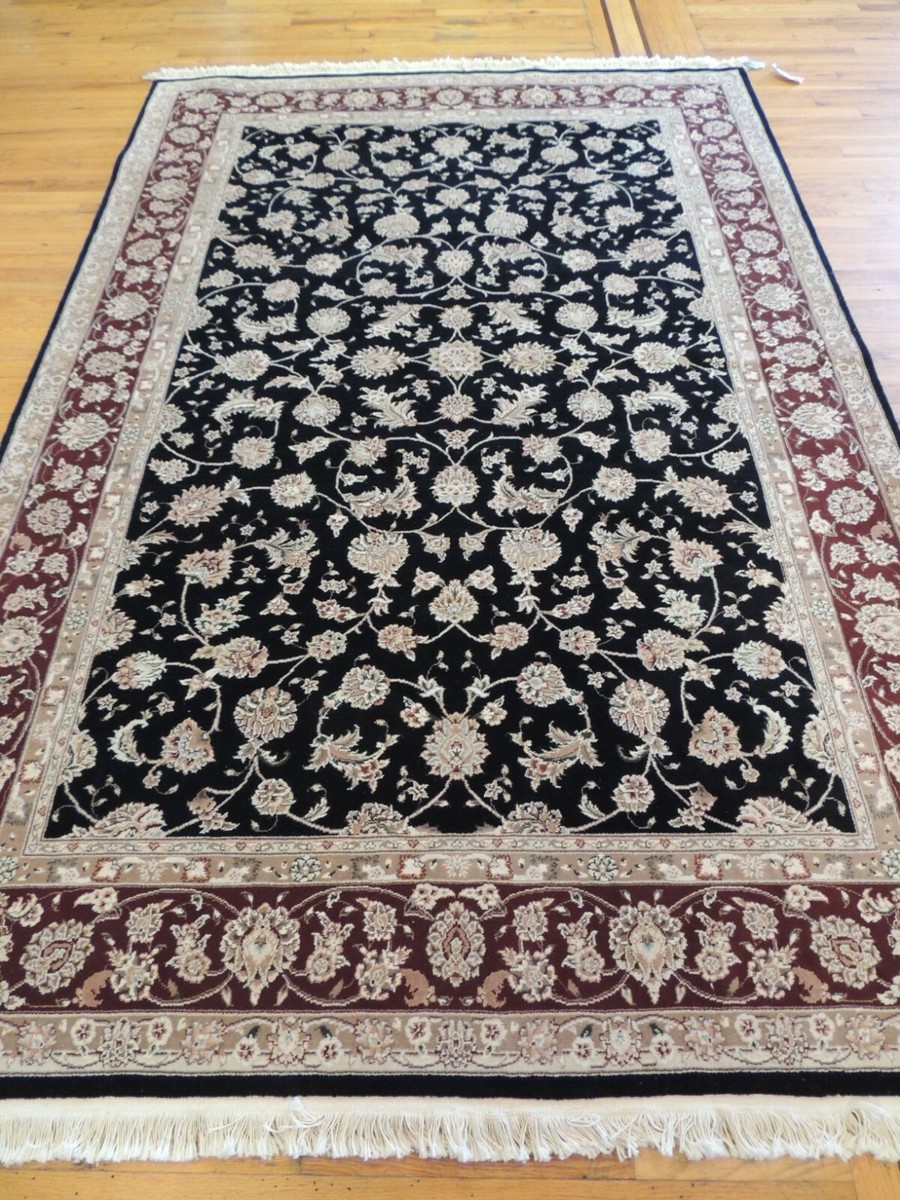 6x9 Tabrize Oriental Area rug wool Black Red Gray Green Stunning