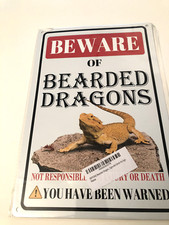 Beware Of Bearded Dragon Metal Sign/Poster