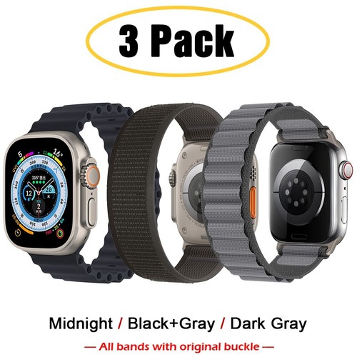 3 PACK Ocean Band + Trail Loop + Alpine Loop for Apple Watch Ultra 2 /Ultra 49mm - Picture 27 of 30