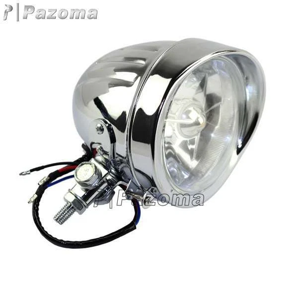 Классические хромированные передние фары для мотоцикла Harley Choppers 4,5 дюйма - Изображение 3 из 4