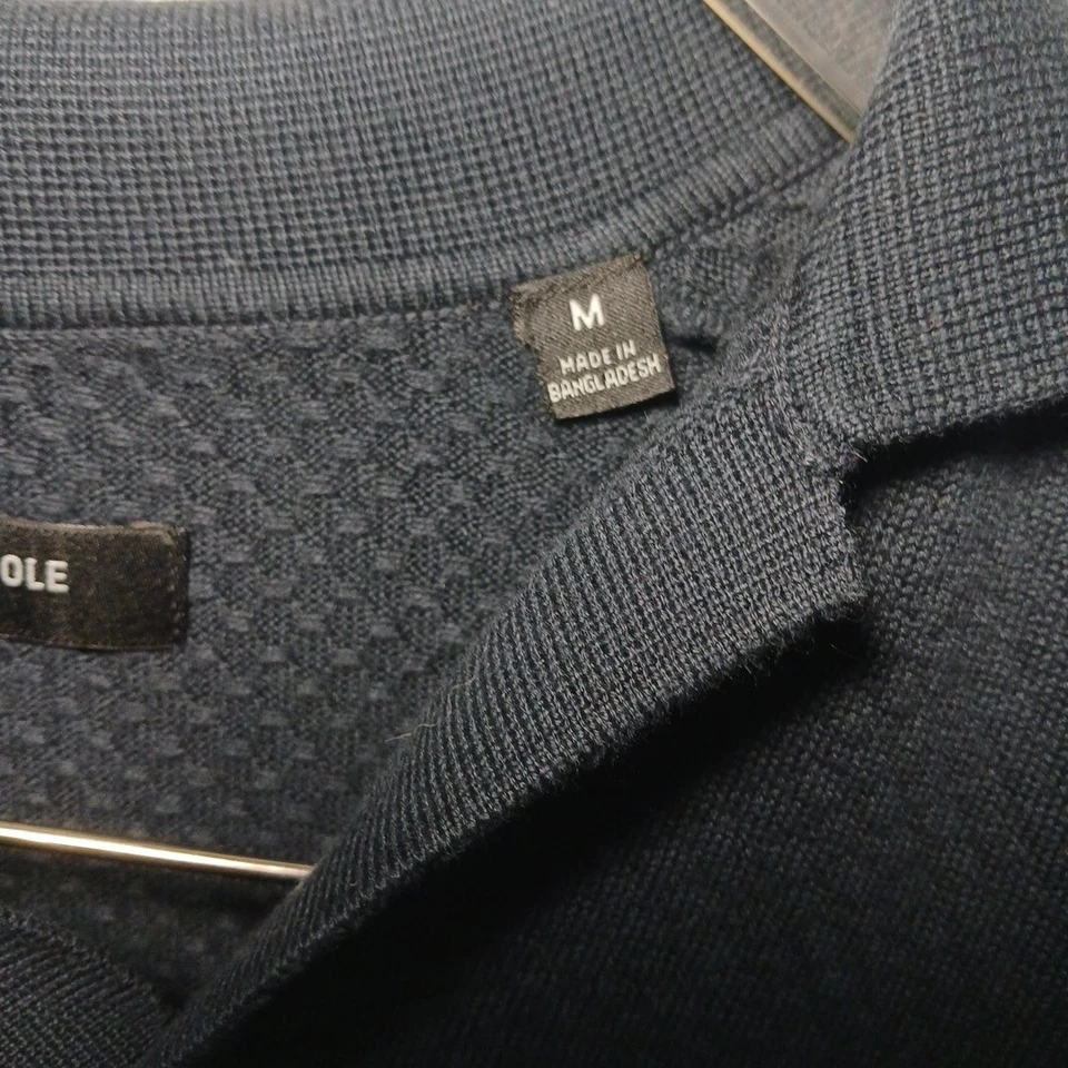 Рубашка с коротким рукавом Kenneth Cole New York мужская темно-синяя с v-образным вырезом размер средний  - Изображение 3 из 4