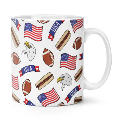 USA Muster 10 Unzen Becher Tasse - USA Adler Flagge lustig
