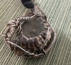 Natural Ammonite Fossil Jewelry Silver Tone Wrapped Pendant Necklace! Boho — photo 4