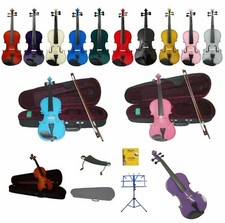 Student Violin,Case,Bow,Strings,Bridge,Rosin,Shoulder Rest ,Music Stand 4/4-1/16