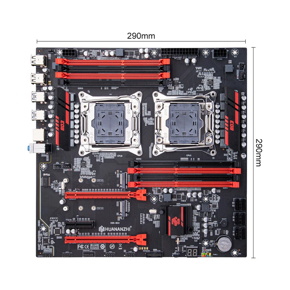 X99-8D3 Intel LGA2011-3 DDR3 Motherboard Support Windows7/10/11 - Image 4 of 4