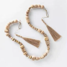 Threshold McGee X Decorative Wooden Bead Garland Natural 96" NWT designed