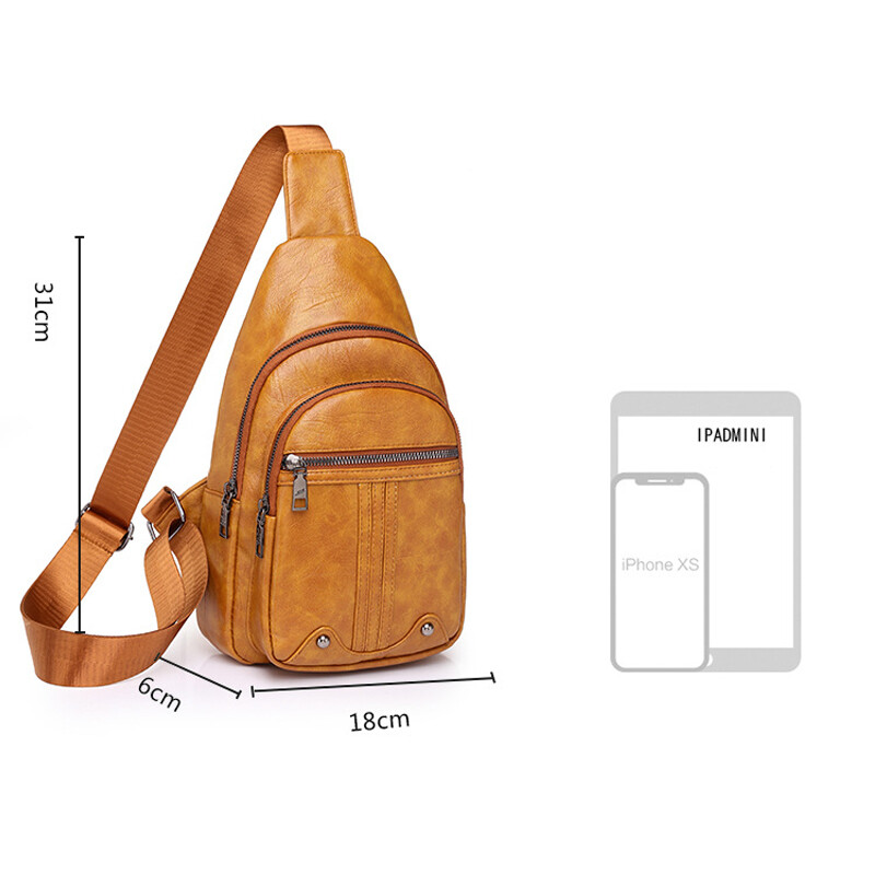 Men's Leather Shoulder Sling Bag – Popoti Crossbody Messenger Daypack For Travel & Outdoors