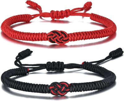 Matching Love Knot Couple Bracelets - Lucky Red String Protection Bracelet,Promi
