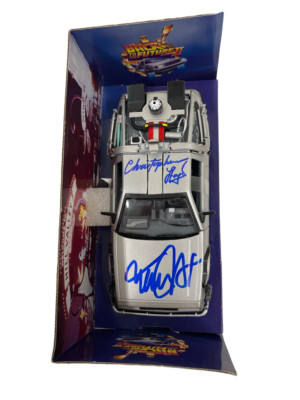 DeLorean Michael J Fox Christopher Lloyd Signed Back To The Future 2 1:24 Delorean Psa 4