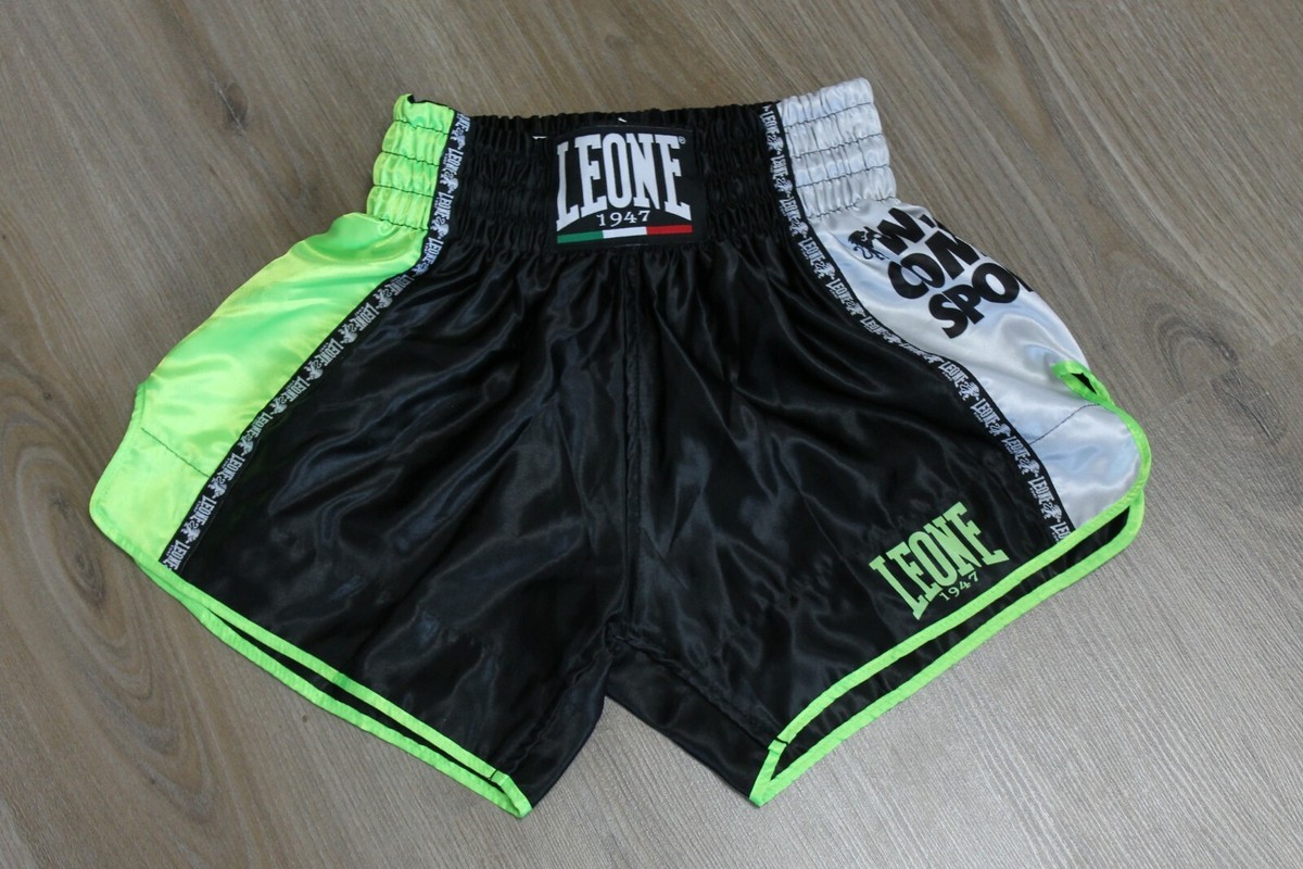 Leone 1947 We Are Combat Sports Muay Thai Kickboxing Black Shorts Boxing Size S