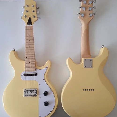 Best-selling Electric Guitar 6string Mini Mandolin Guitars Cream Yellow 2023 New - Picture 7 of 7