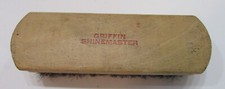 Vintage 1950's 7" Griffin Shoe Shine Brush w Soft Horsehair Bristles Wood Handle