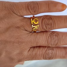 Punjabi Name Ring any name Personalized handmade GoldPlated adjustable Sikh Band