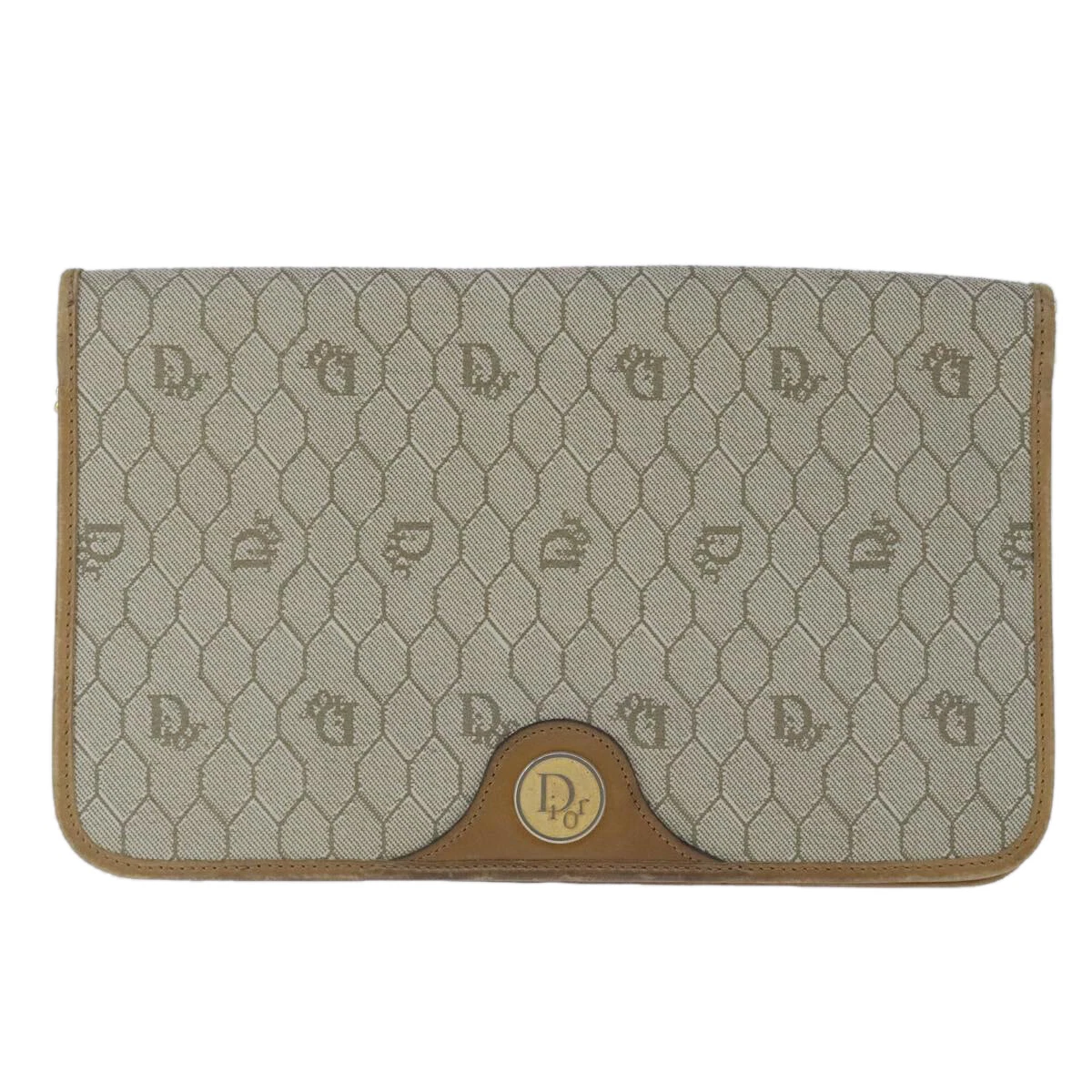 Sac à bandoulière Dior en toile beige nid d'abeille authentique