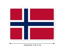 Sticker flag NORWAY Norwegian 3,9    S -11    XL decal white border