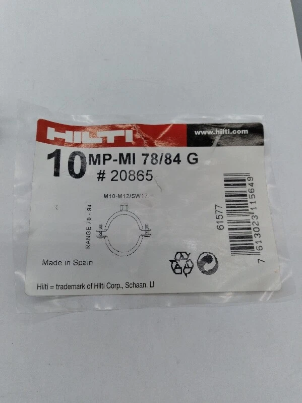 NUEVO Lote de 7 abrazaderas de tubo Hilti MP-MI 78/84 G para montaje en techo Foto 2 de 4