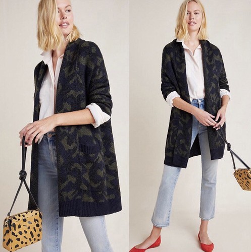 NWT Anthropologie Jensen Camo Cardigan 