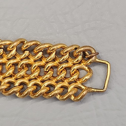 Vintage Monet Jewelers Bracelet Wide Gold Tone Curb Link 6.25" READ - Picture 11 of 15