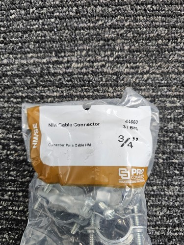 (QTY 15) ProConnex NM/SE Clamp Type Strain Relief Connector Zinc 3/4" 44660 - Picture 3 of 7