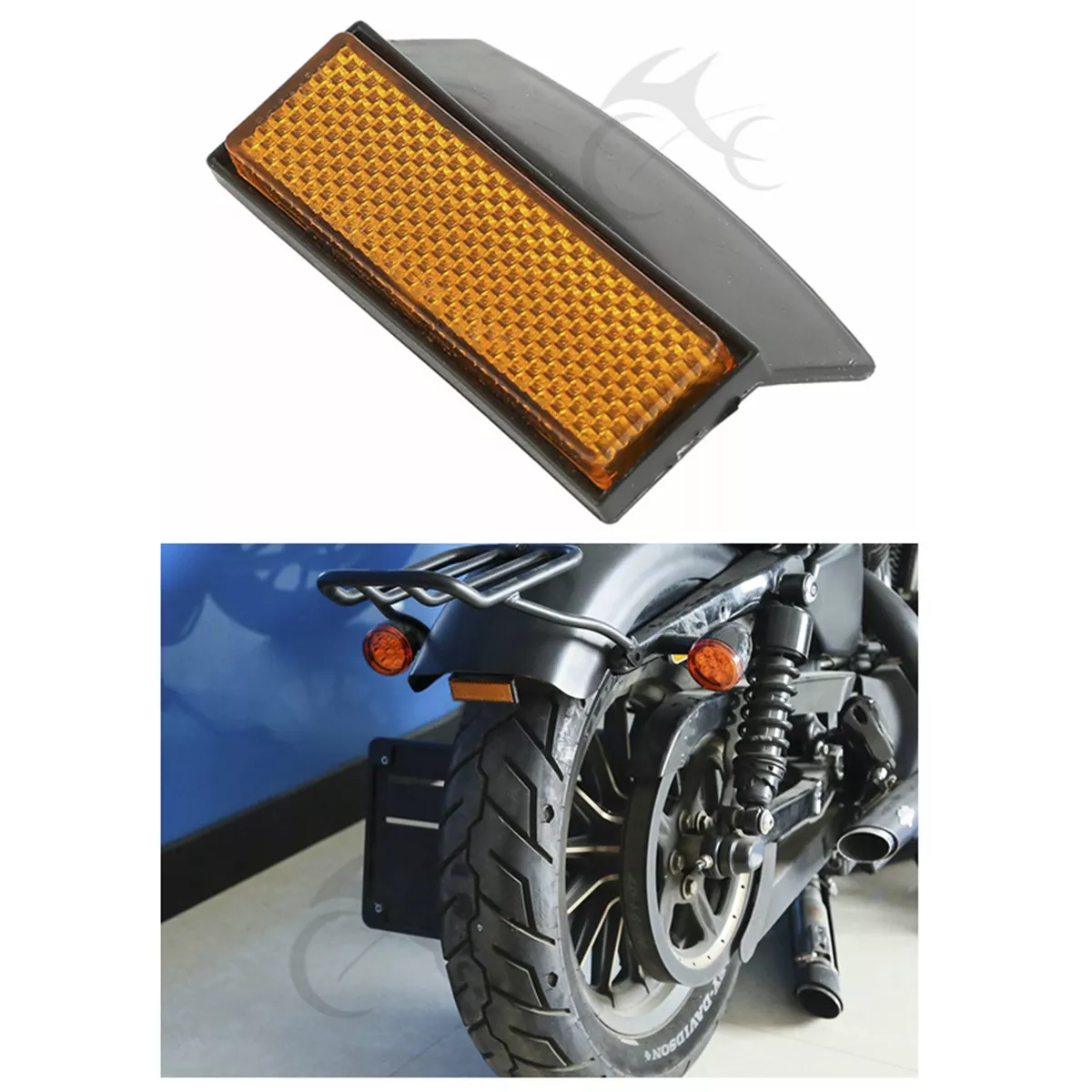 Rear Fender Mudguard Reflector Fit For Harley Dyna Street Bob Sportster Models
