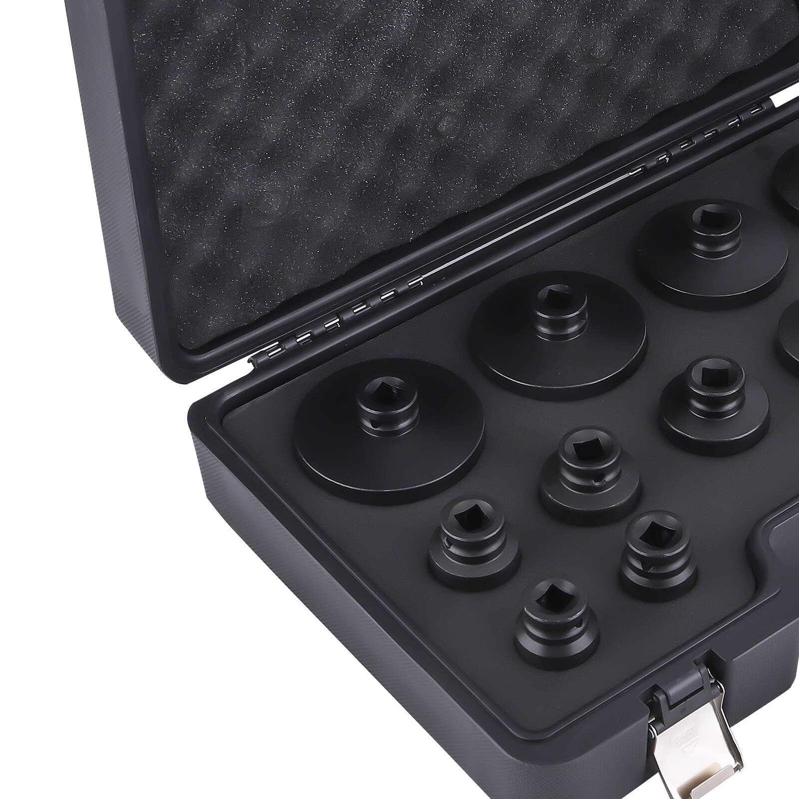 13PCS GROOVED LOCKNUT SOCKET SET 1/2" DR. INTERNAL TEETH 18 - 80MM 45# STEEL