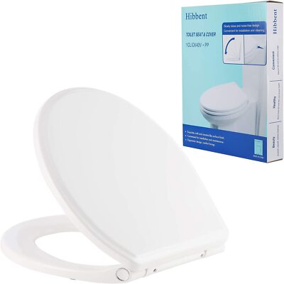 Hibbent Quiet Close Toilet Seat, Quick Release, Easy Installation, Easy Cleaning