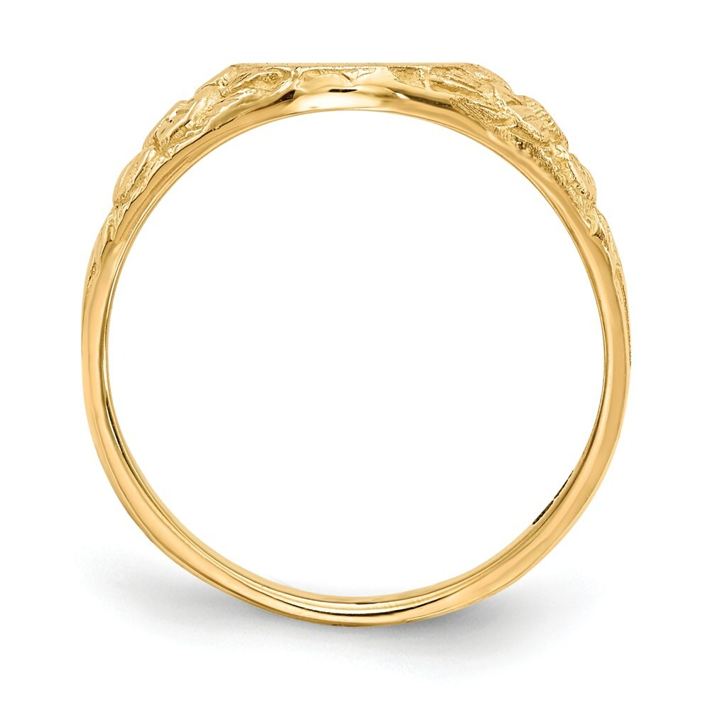 Real 14kt Yellow Gold 10.0x8.0mm Open Back Signet Ring S:6 | eBay