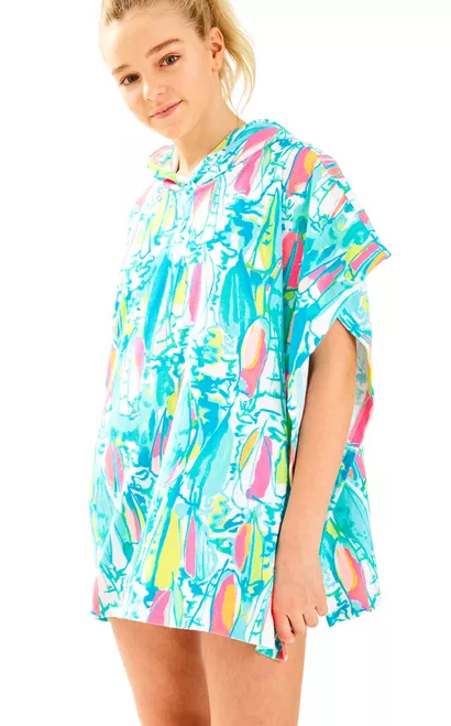NEW Lilly Pulitzer Terry Lyra Cover Up Girls Beach Bae Blue Pink BOAT S 4 5