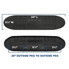 Raptor Series 6" Oval Step Pad 20" Mount Pegs (With Raptor logo. Clips Included)