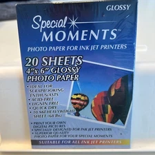 Special Moments New Digital Photo Paper Ink Jet Printer Glossy 20 Sheets 4 X 6