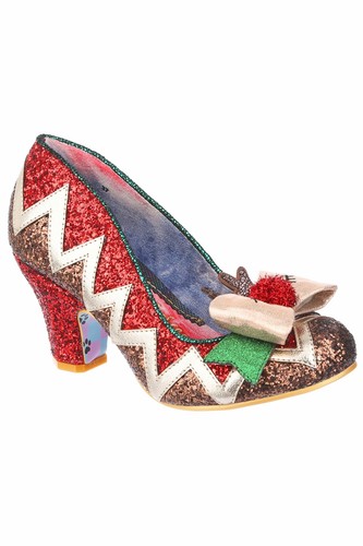 Red Gold Green Glitter Ladies' Shoes 