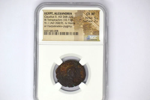 EGYPT. Alexandria. Claudius II (AD 268-270). BI tetradrachm-NGC Choice XF