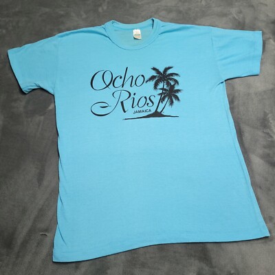 Vtg 80s Ocho Rios Jamaica Palm Tree Single Stitch Medium Shirt Beach Souvenir