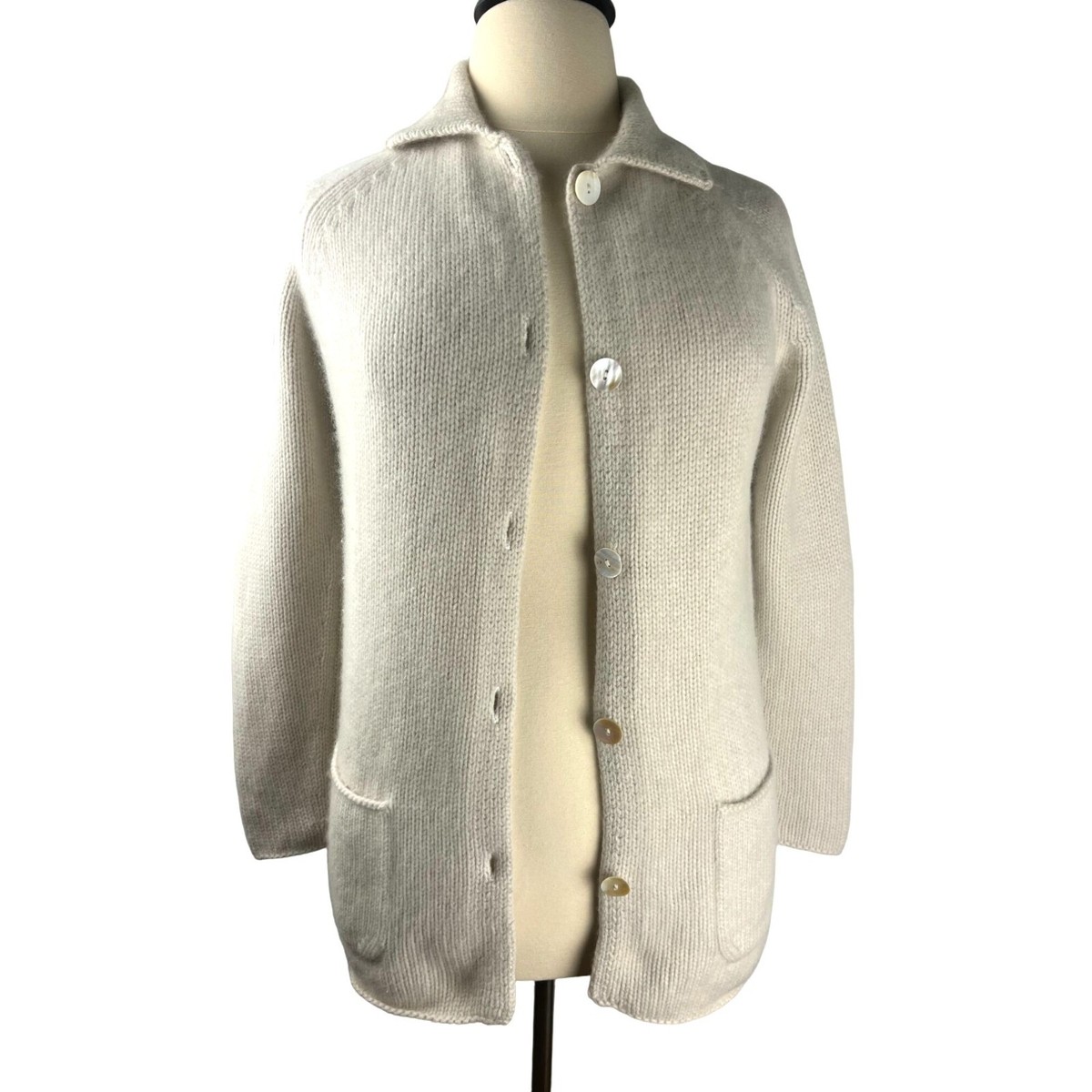Joe Taft 100% Cream Cashmere Cardigan Sweater, Women's Size Joe Taft 100% Cream Cashmere Cardigan Sweater, Women's Size